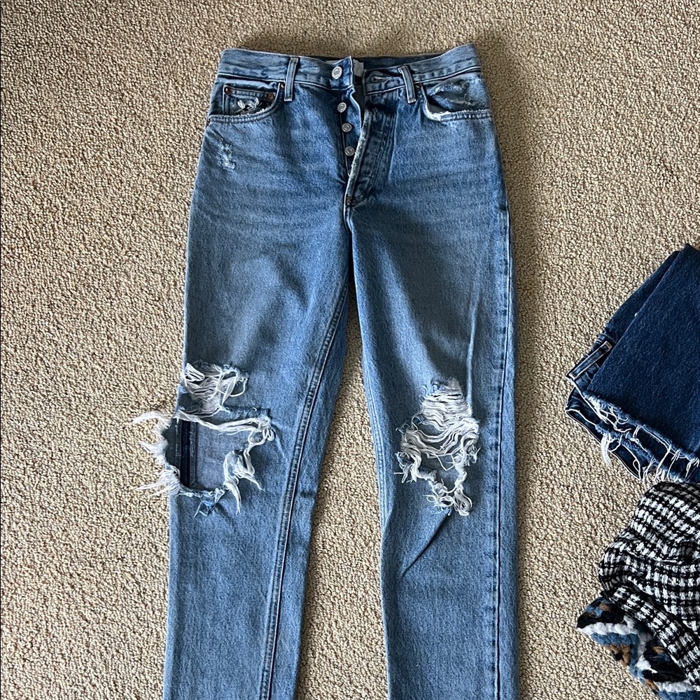 Classic Blue Distressed Women's Jeans